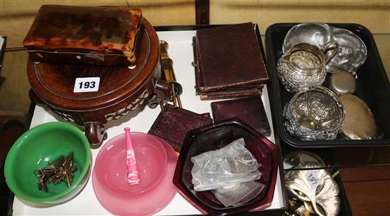 Indian silver jug, tortoiseshell box & 2 other items